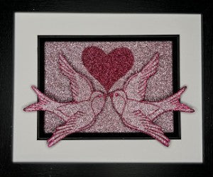 Two swallows with heart