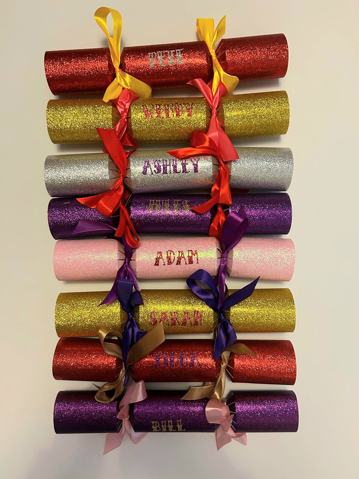 10 x Large Silver Sparkle Crackers