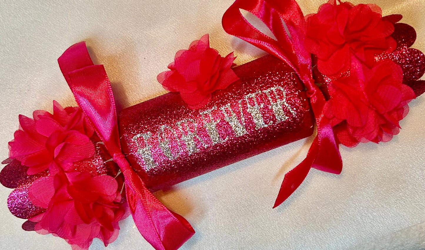 10 x Small Pink Sparkle Crackers